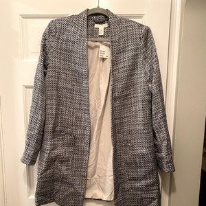 Blue and White Tweed Women’s Top Coat